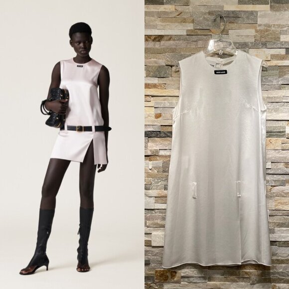 Miu Miu Ivory Satin Sleeveless Mini Dress | Silk Blend Rare Collector Piece NWOT - Picture 1 of 15